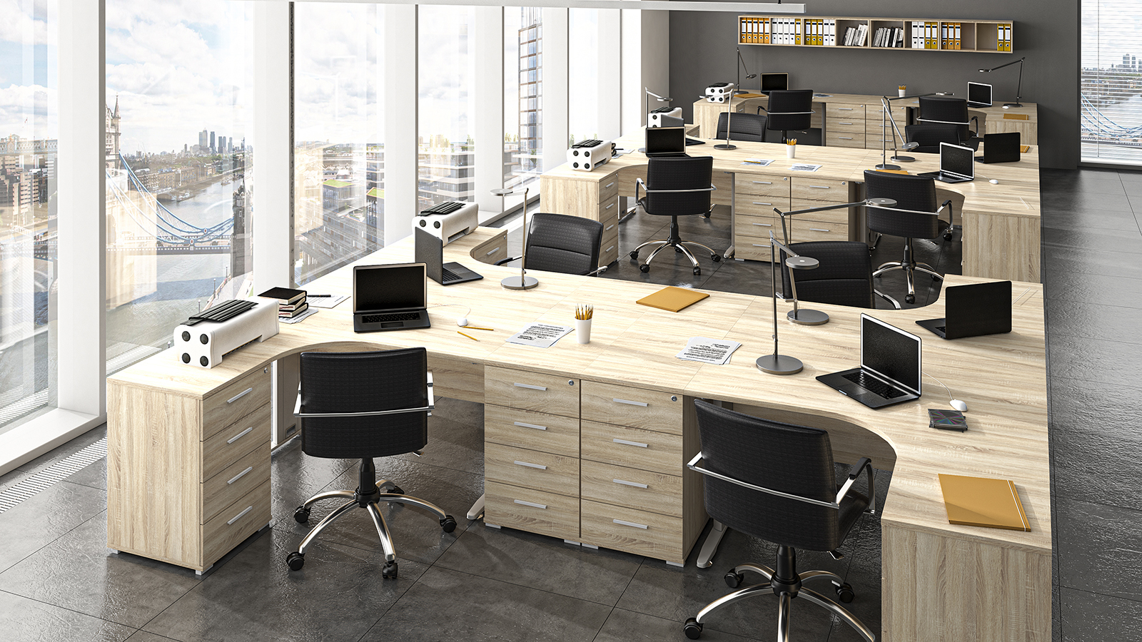 Biuro stalas OPTI K, 138x100x76 cm