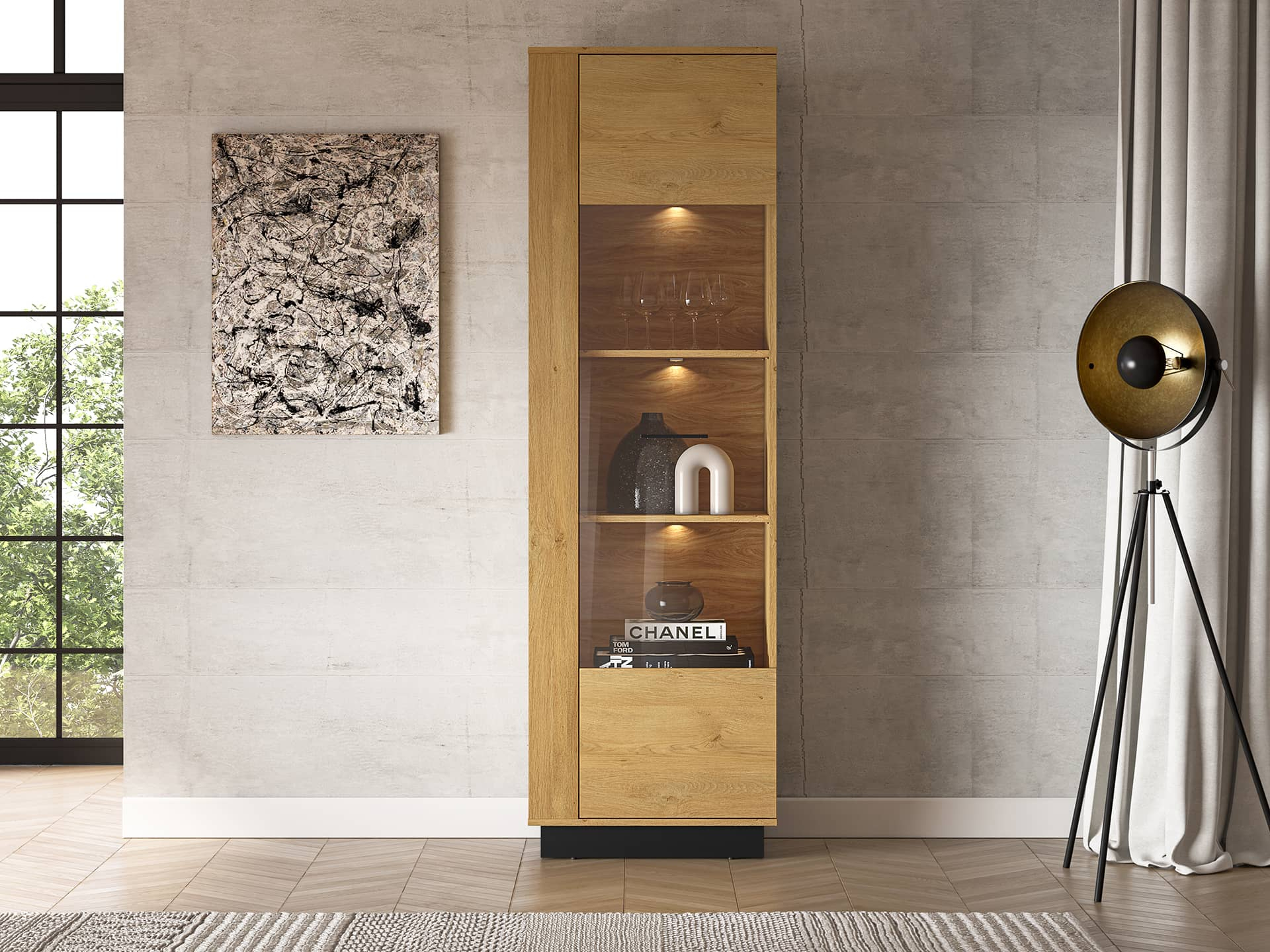 Vitrina MODESA, 60x40x196 cm