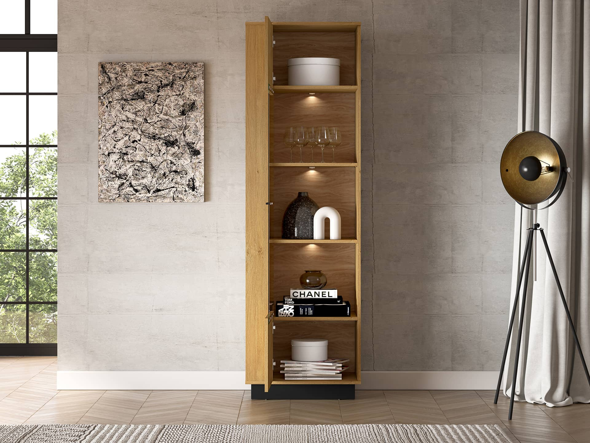 Vitrina MODESA, 60x40x196 cm