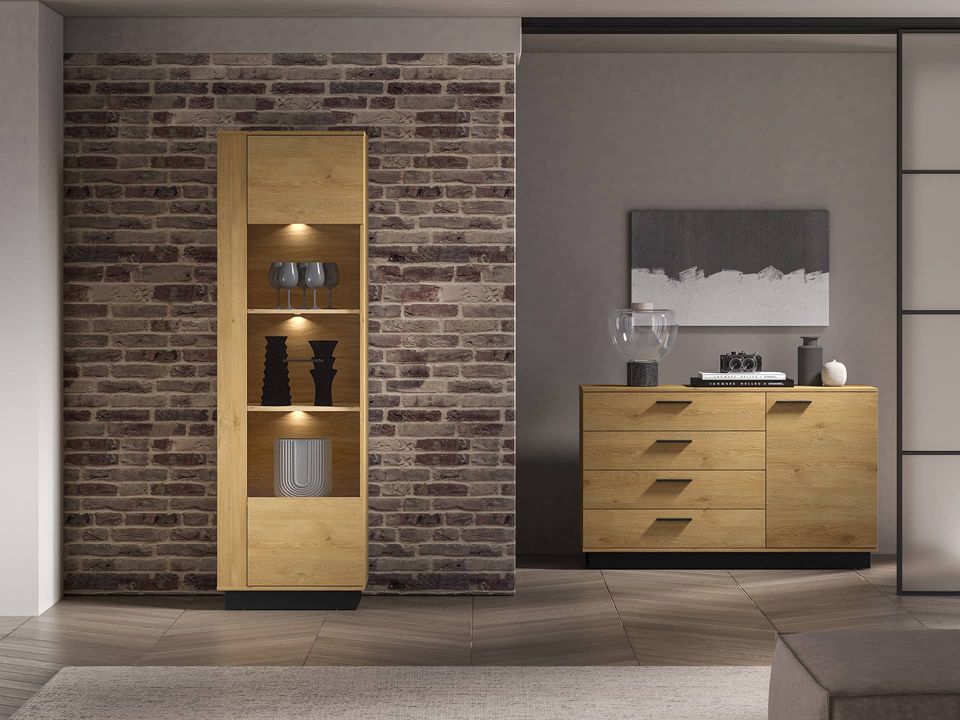 Vitrina MODESA, 60x40x196 cm
