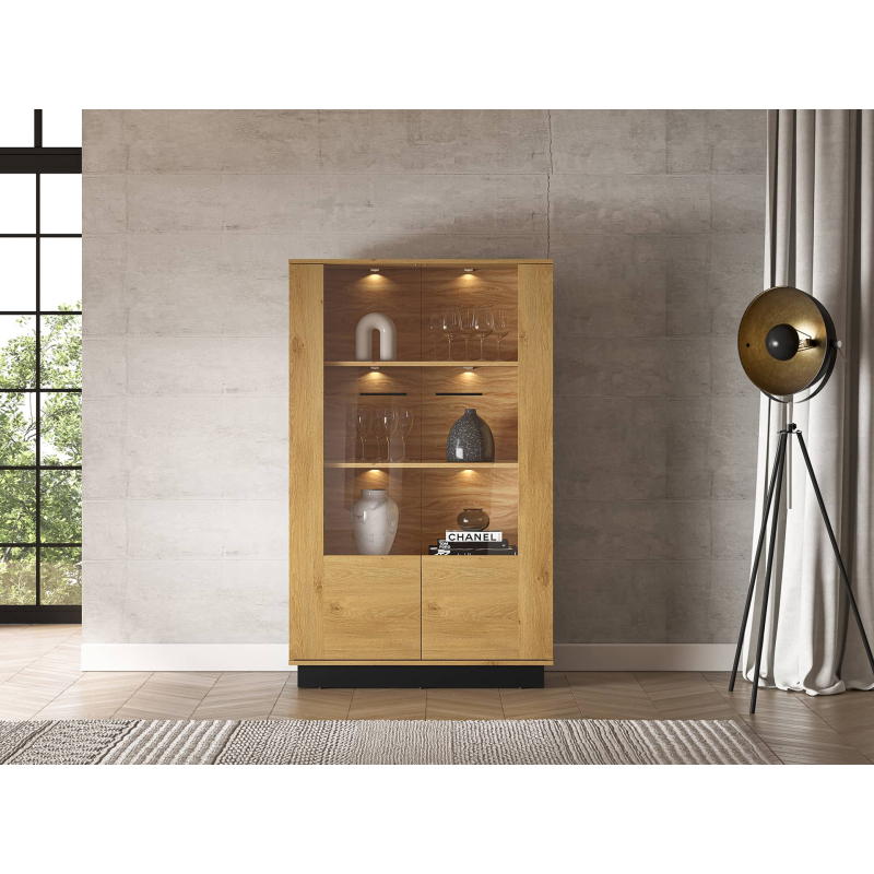 Dvidurė vitrina MODESA, 92x40x149 cm