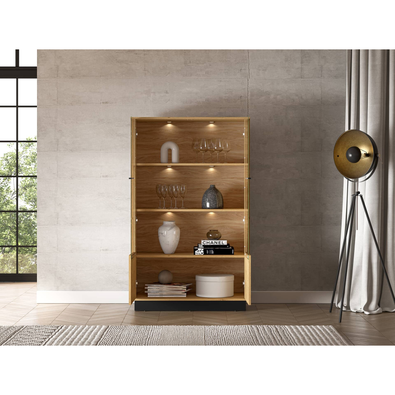 Dvidurė vitrina MODESA, 92x40x149 cm