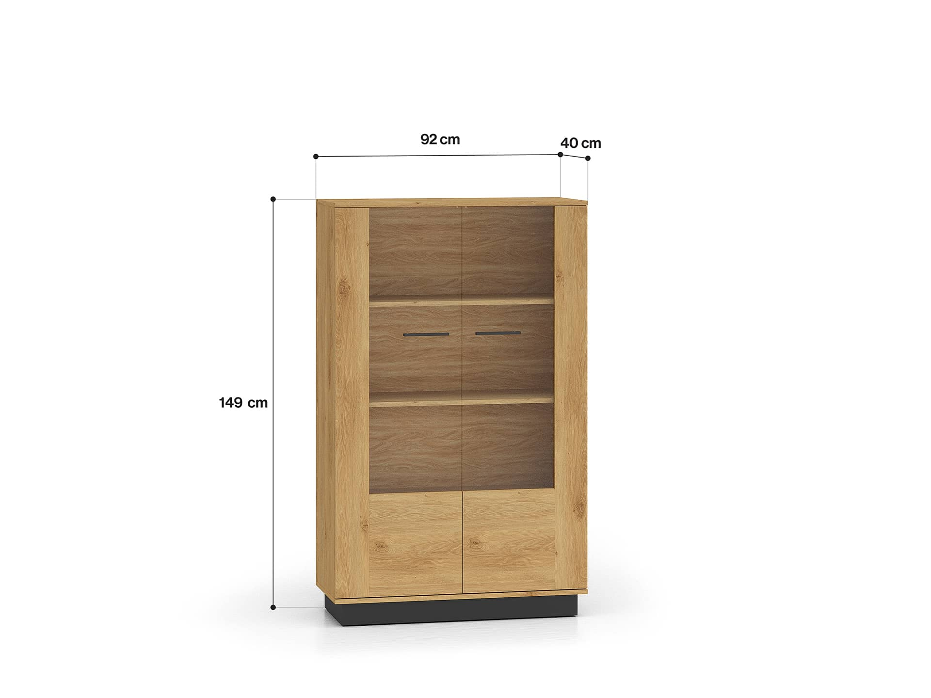 Dvidurė vitrina MODESA, 92x40x149 cm