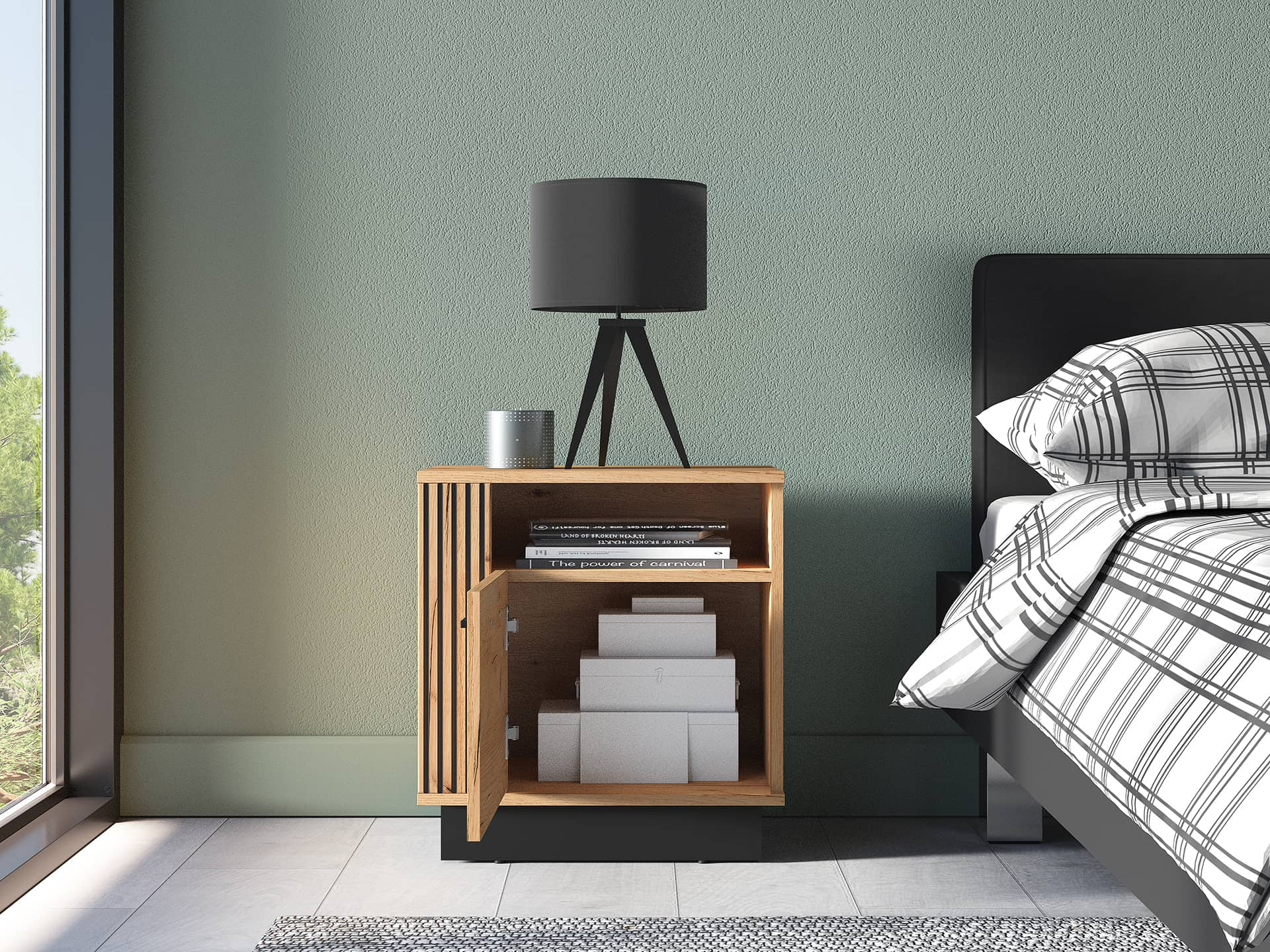 Naktinis staliukas VASCA, 50x35x55 cm