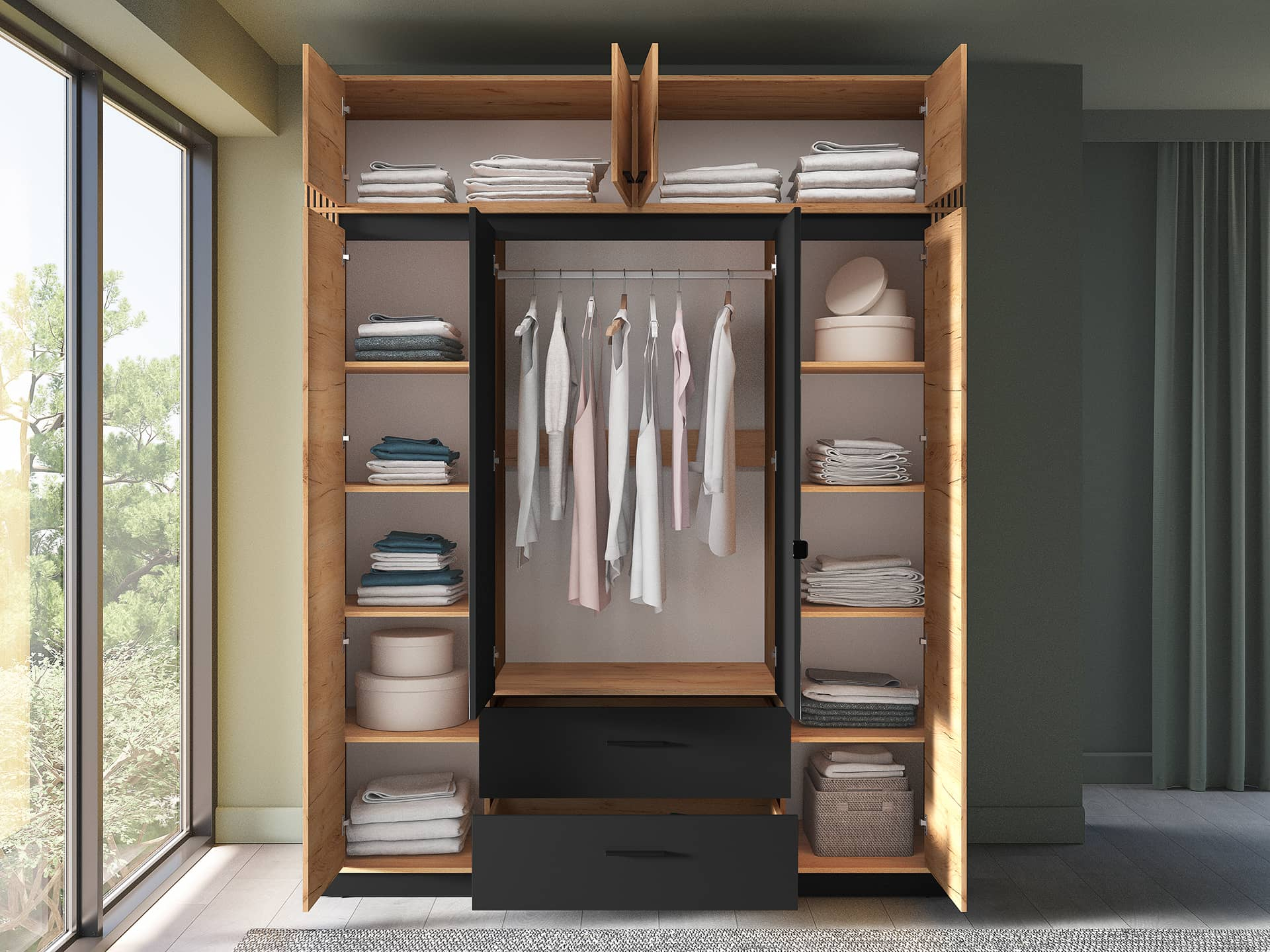 Antresolė spintai VASCA, 200x58x40 cm