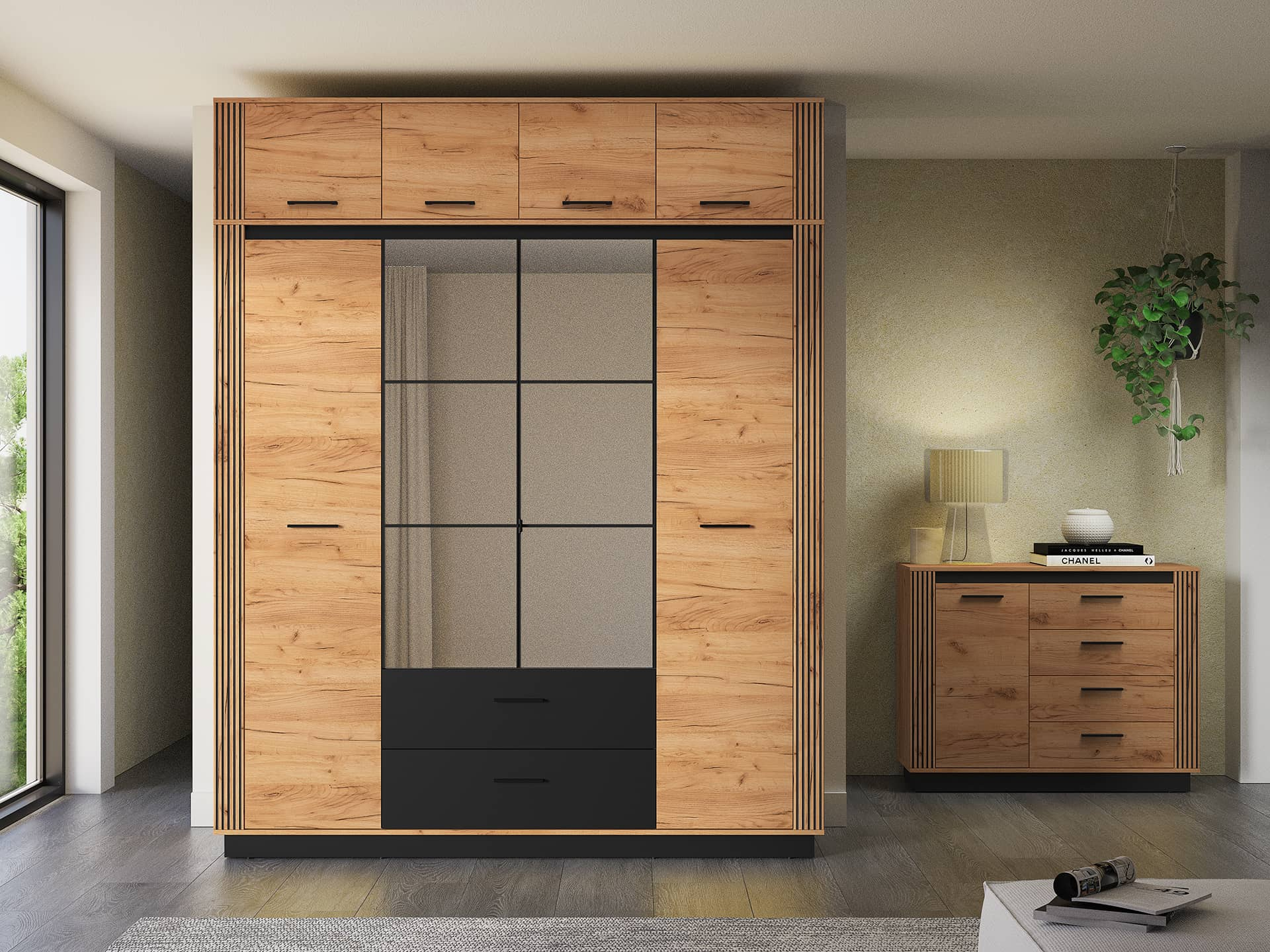 Antresolė spintai VASCA, 200x58x40 cm