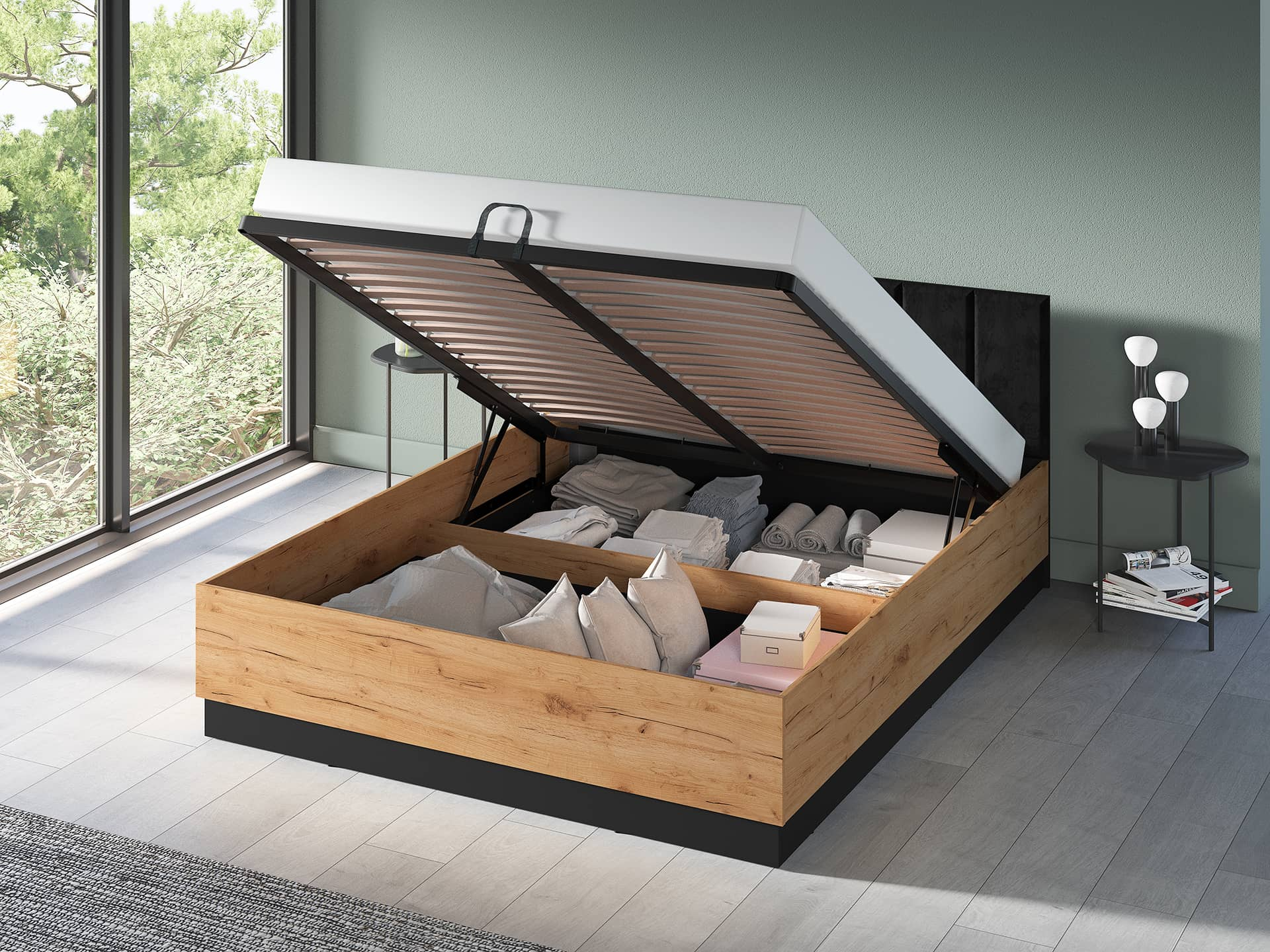 Lova 160 cm VASCA PLUS, 165x208x90 cm