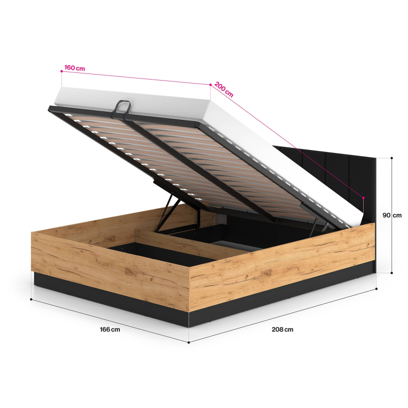 Lova 160 cm VASCA PLUS, 165x208x90 cm