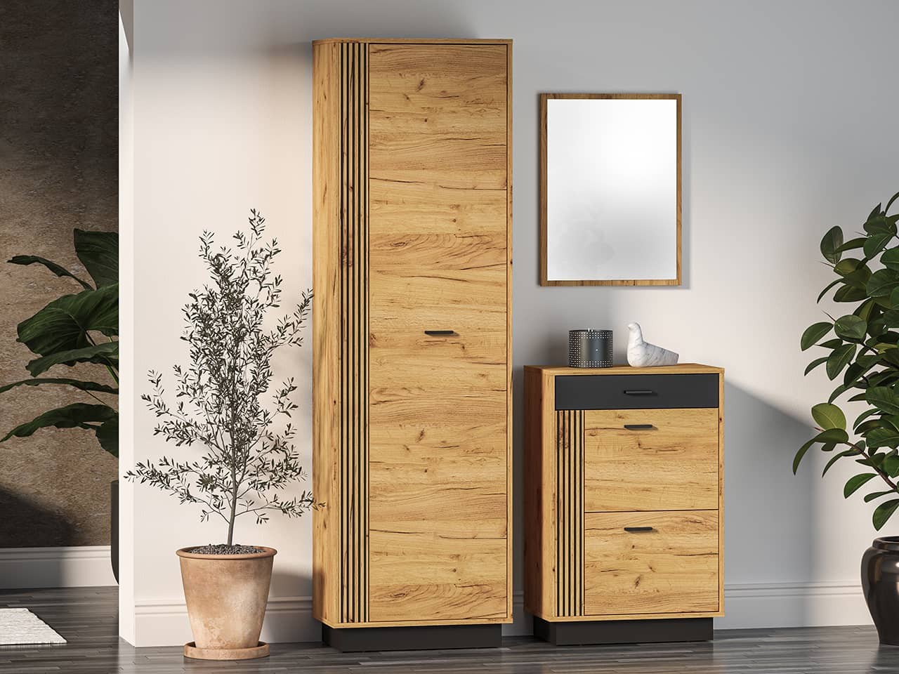 Prieškambario spinta VASCA, 60x34x200 cm