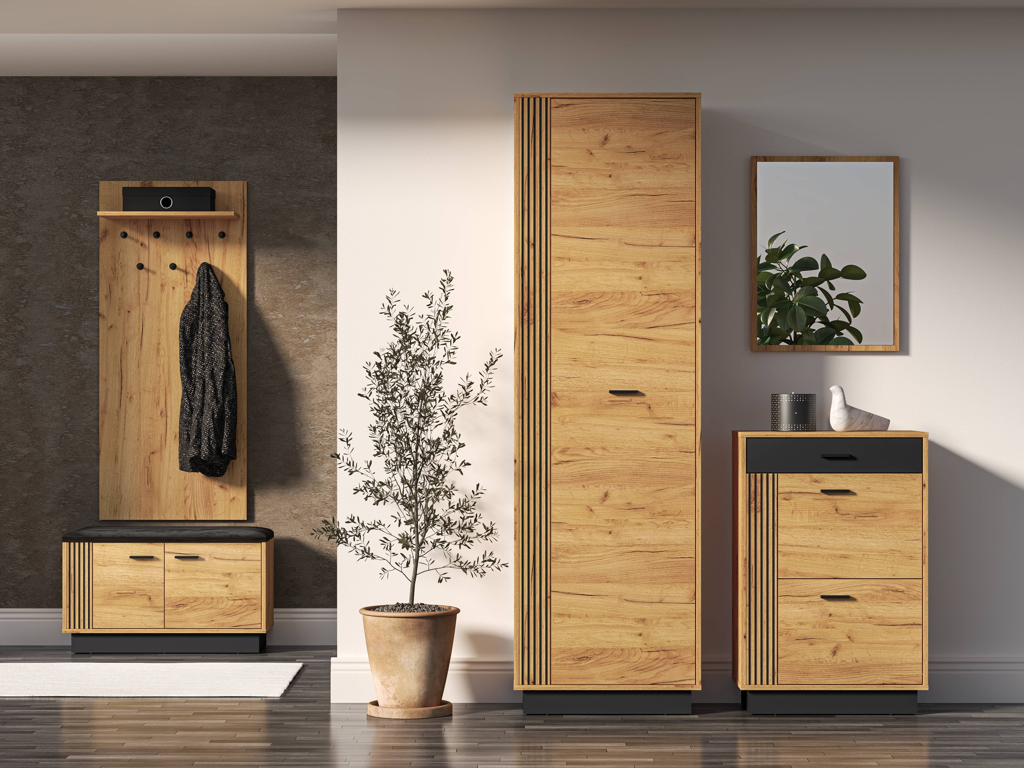 Prieškambario spinta VASCA, 60x34x200 cm