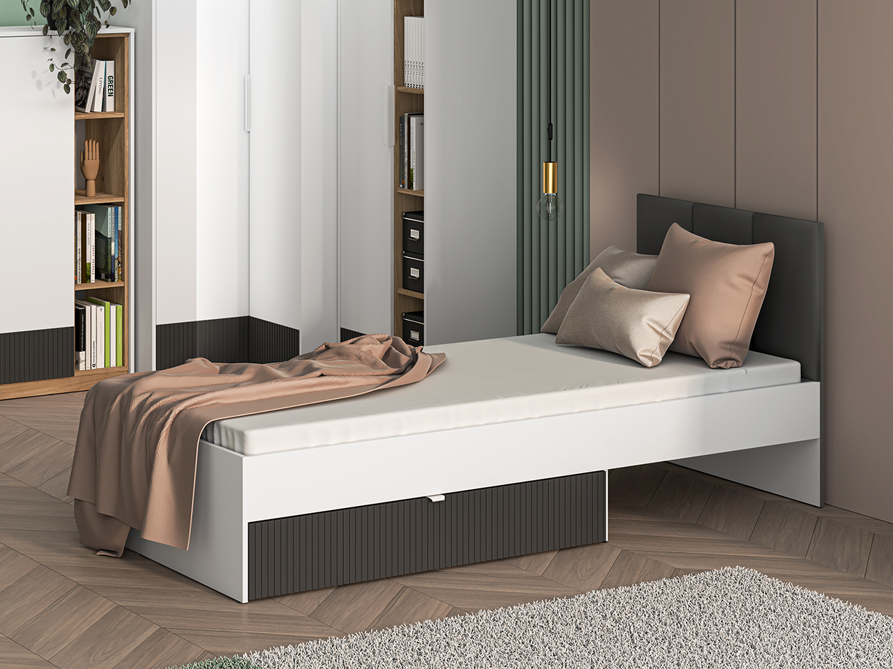 Lova 90 cm TORIA, 94x207x90 cm