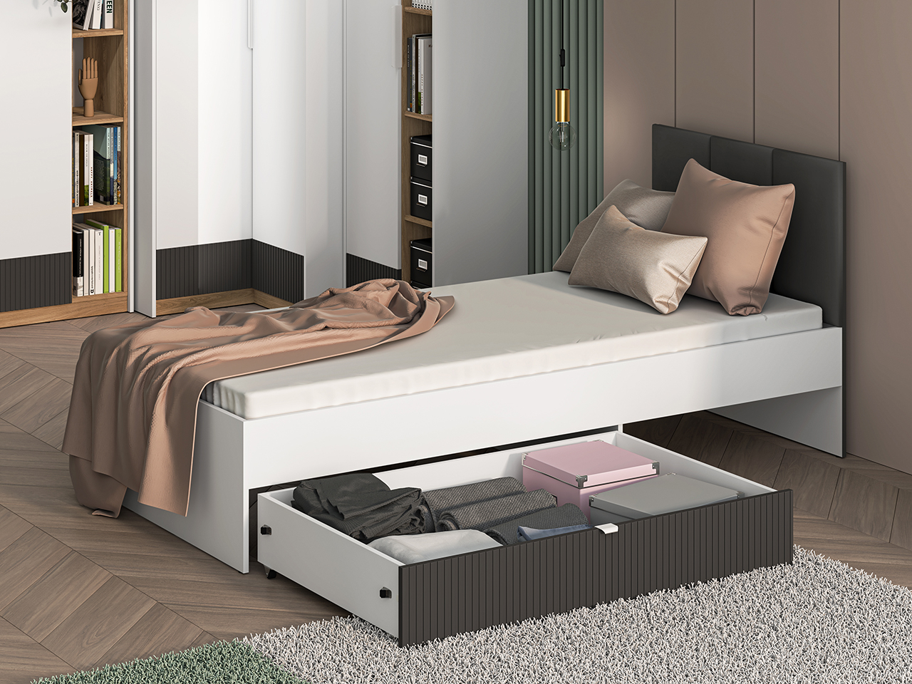 Lova 90 cm TORIA, 94x207x90 cm