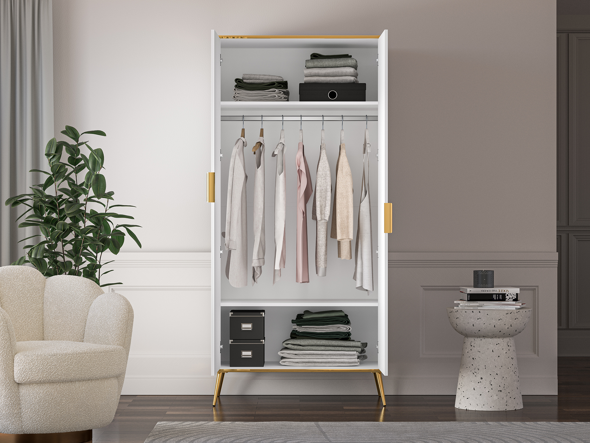 Dvidurė spinta VITERA, 92x53x195 cm