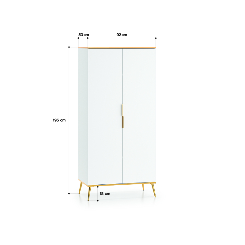 Dvidurė spinta VITERA, 92x53x195 cm