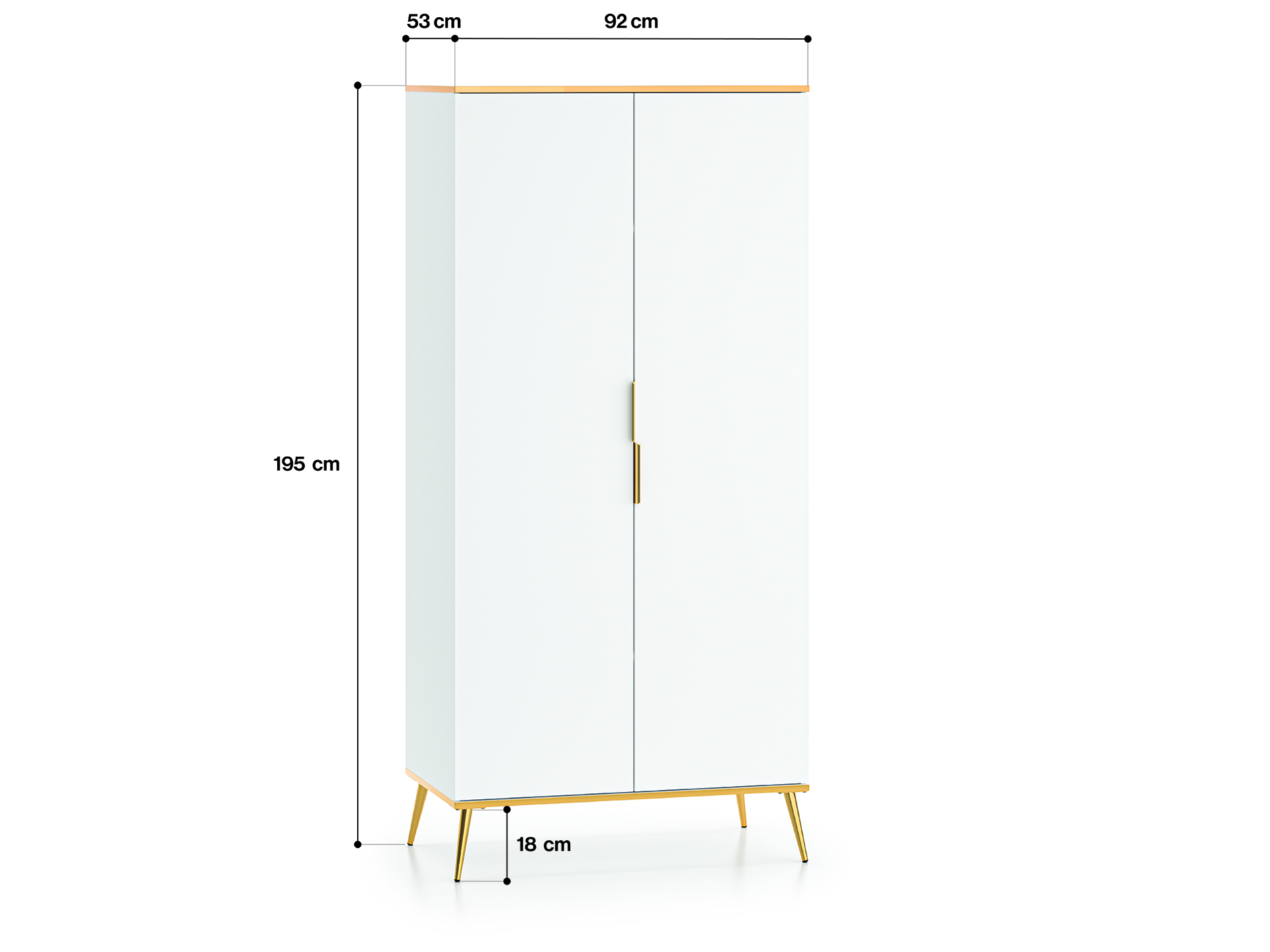 Dvidurė spinta VITERA, 92x53x195 cm