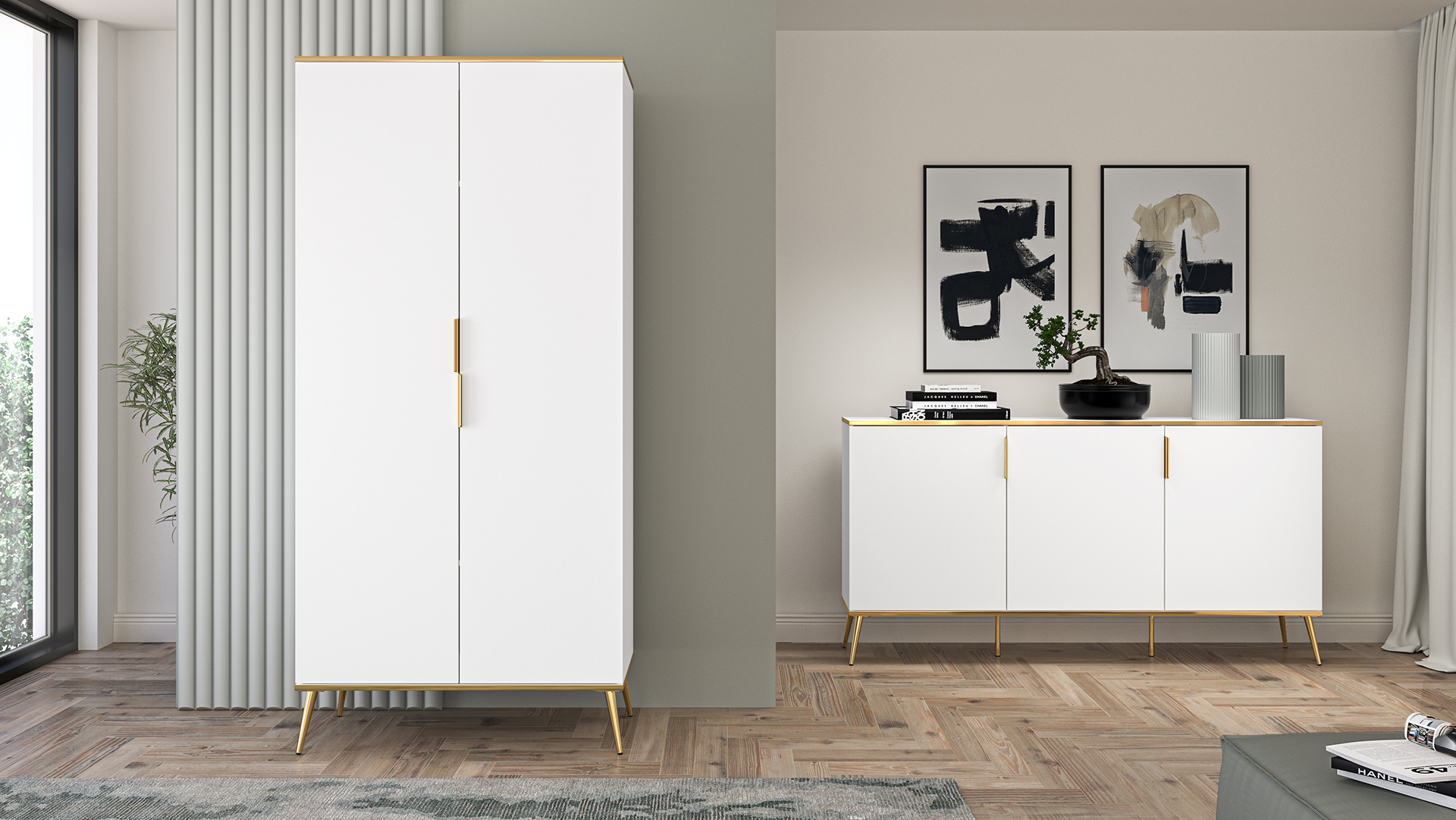 Dvidurė spinta VITERA, 92x53x195 cm