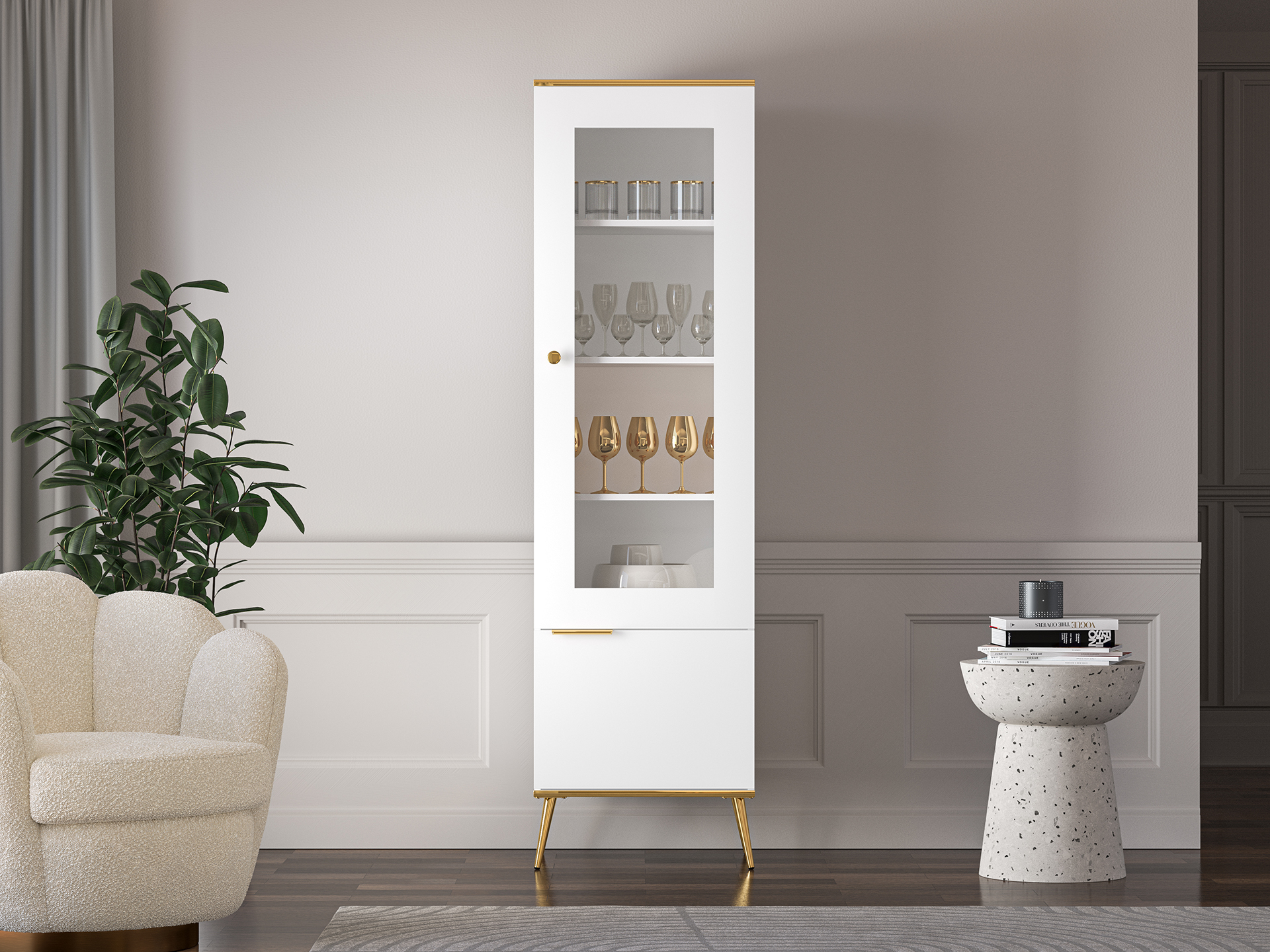 Siaura vitrina VITERA, 55x40x195 cm