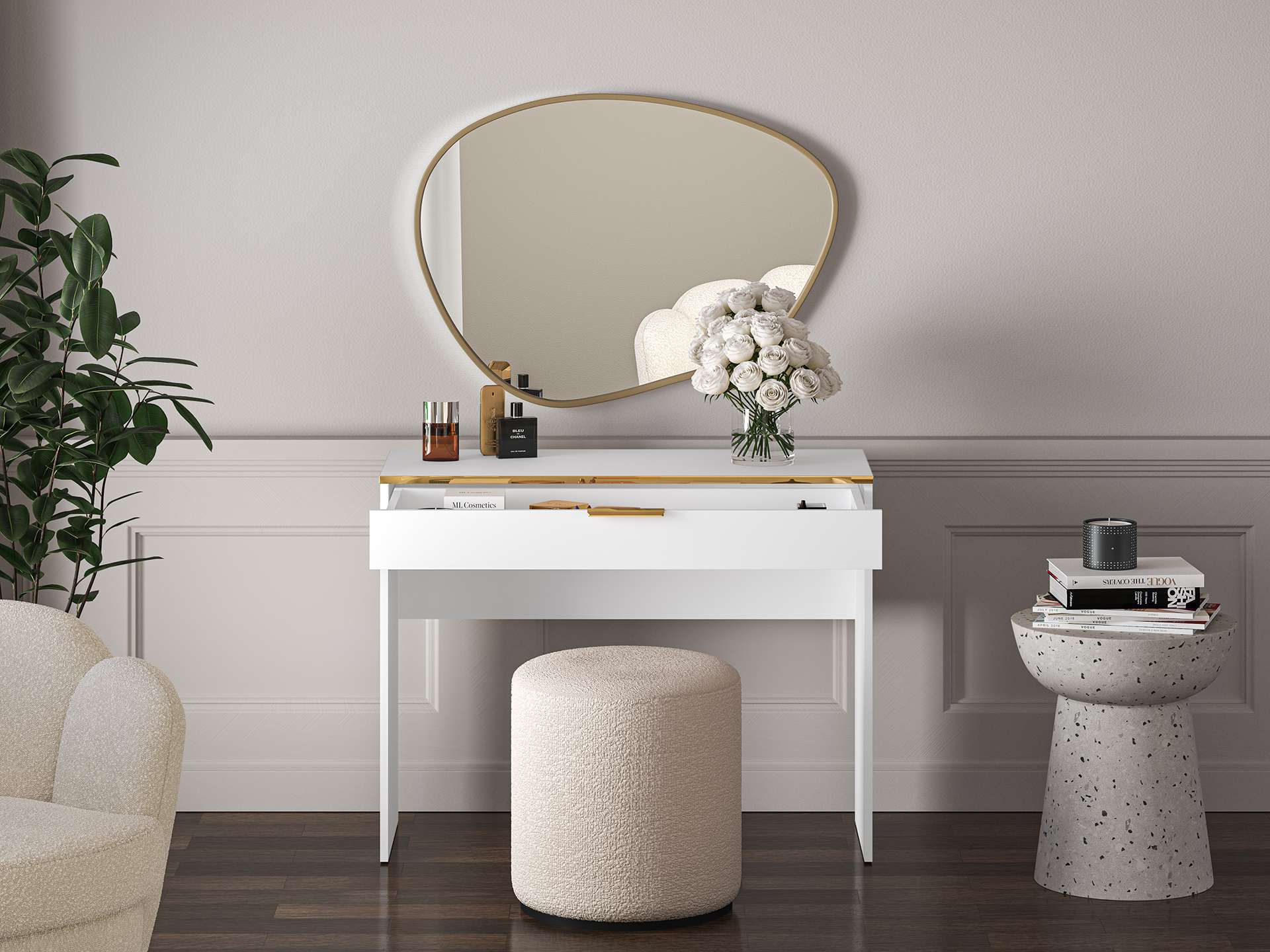 Kosmetinis staliukas VITERA, 100x40x79 cm