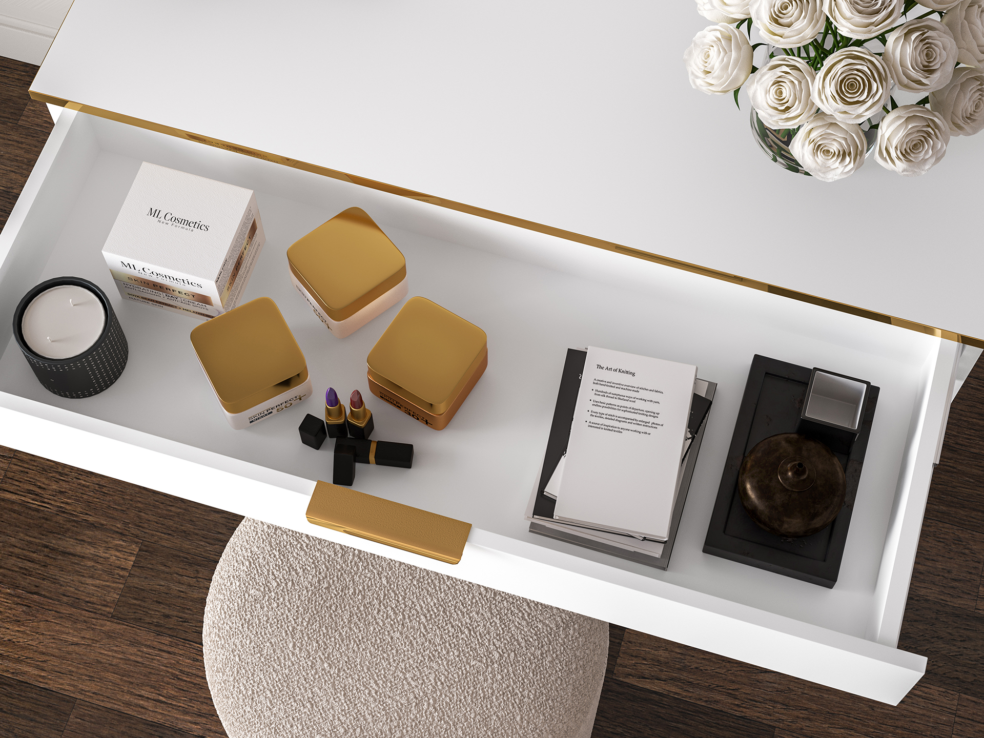 Kosmetinis staliukas VITERA, 100x40x79 cm