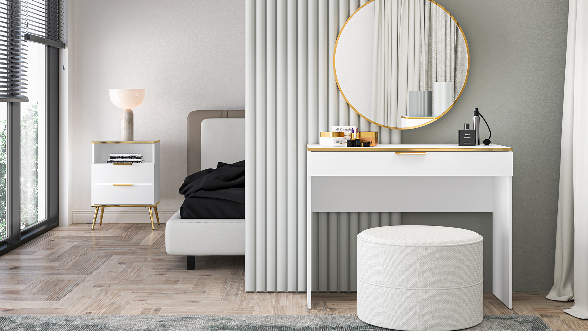 Kosmetinis staliukas VITERA, 100x40x79 cm