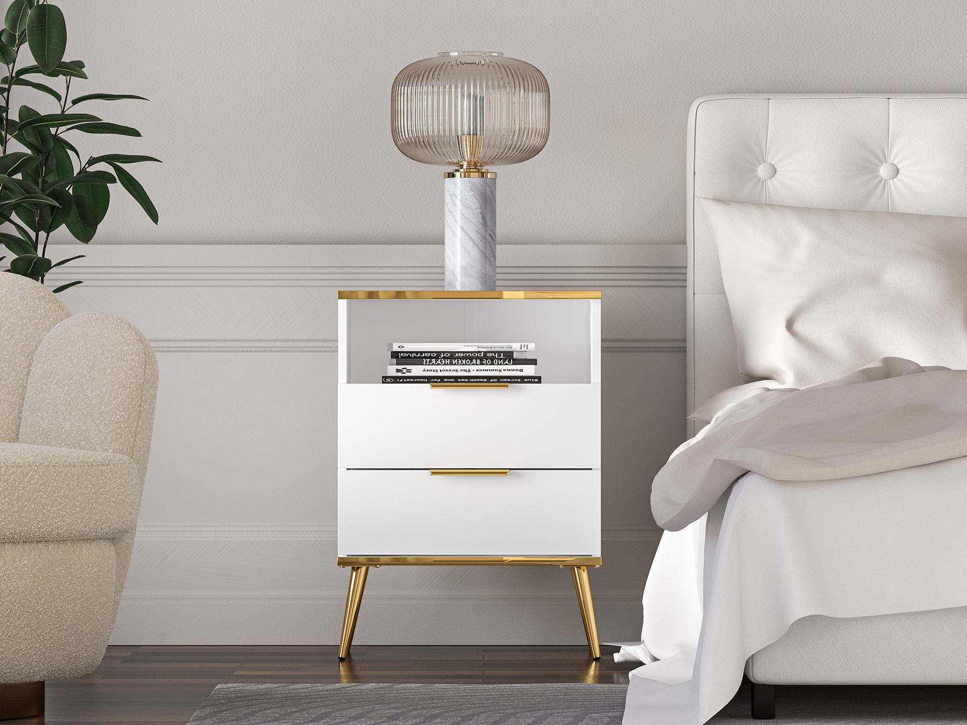 Naktinis staliukas VITERA, 50x34x70 cm