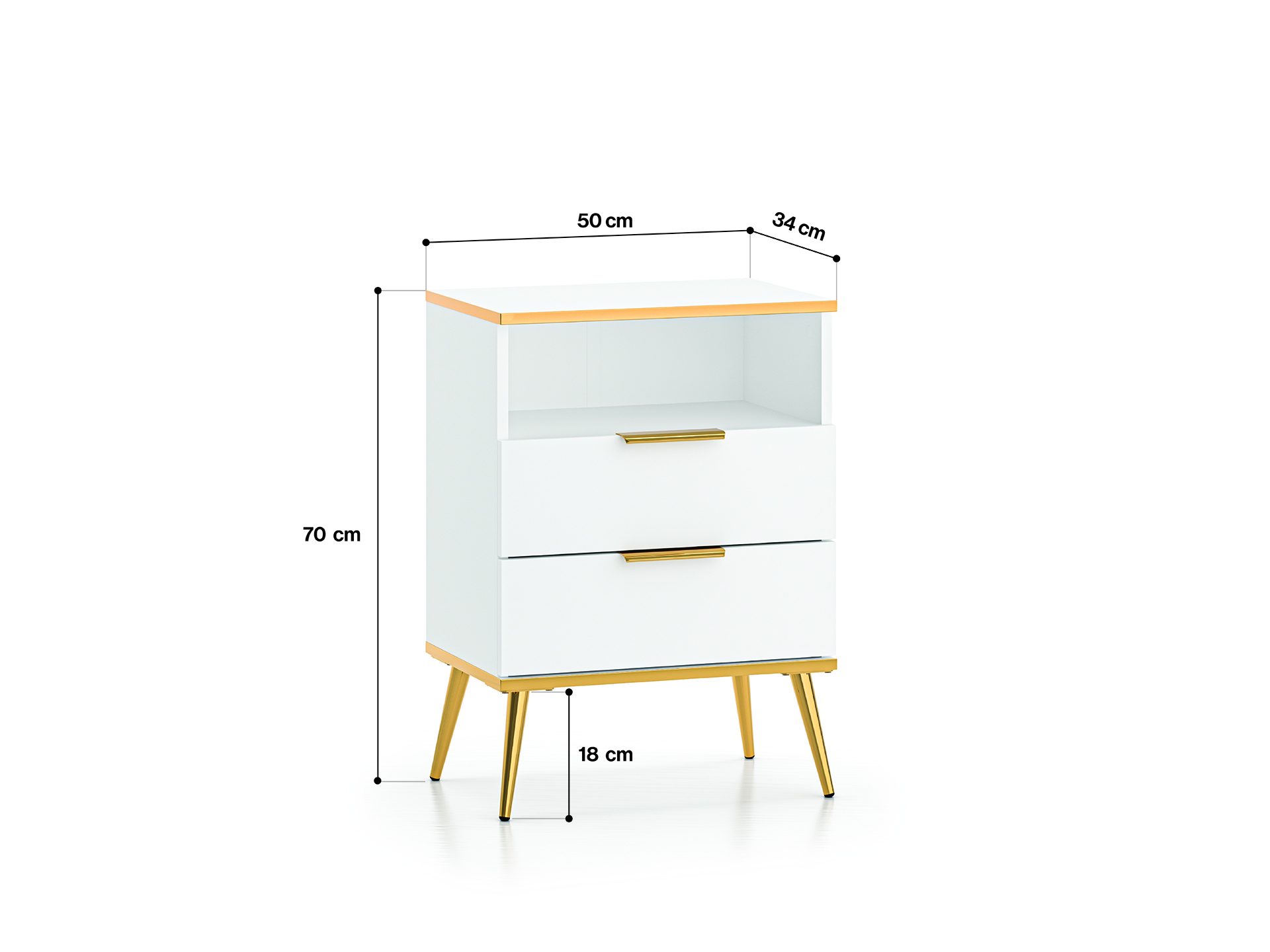 Naktinis staliukas VITERA, 50x34x70 cm