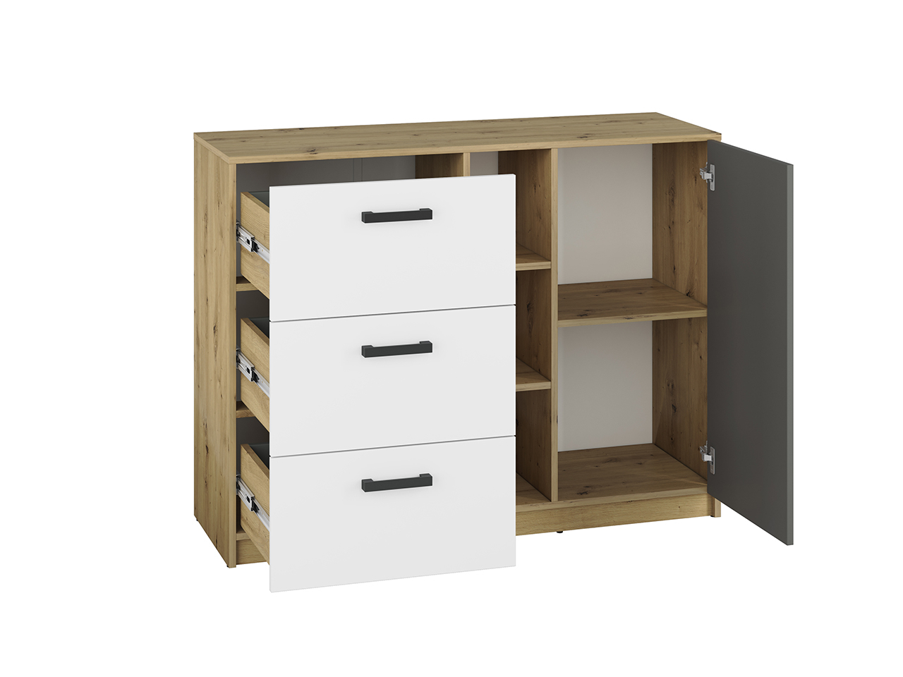 Komoda su lentynomis FINA, 120x42x93 cm