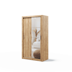 Dviejų durų spinta su veidrodžiu APER, ąžuolo, 120x60x215 cm