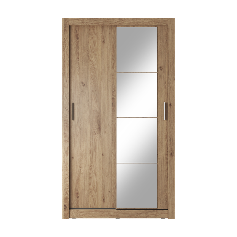 Dviejų durų spinta su veidrodžiu APER, ąžuolo, 120x60x215 cm