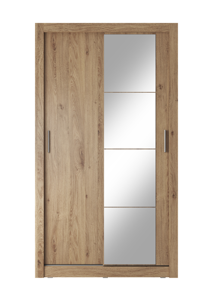 Dviejų durų spinta su veidrodžiu APER, ąžuolo, 120x60x215 cm
