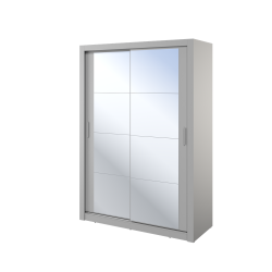 Dvidurė spinta su veidrodžiais ART, pilka, 150x60x215 cm