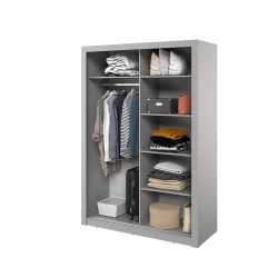 Dvidurė spinta su veidrodžiais ART, pilka, 150x60x215 cm