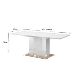 Stalas su prailginimu FUTTUR, 160-200x90x79 cm