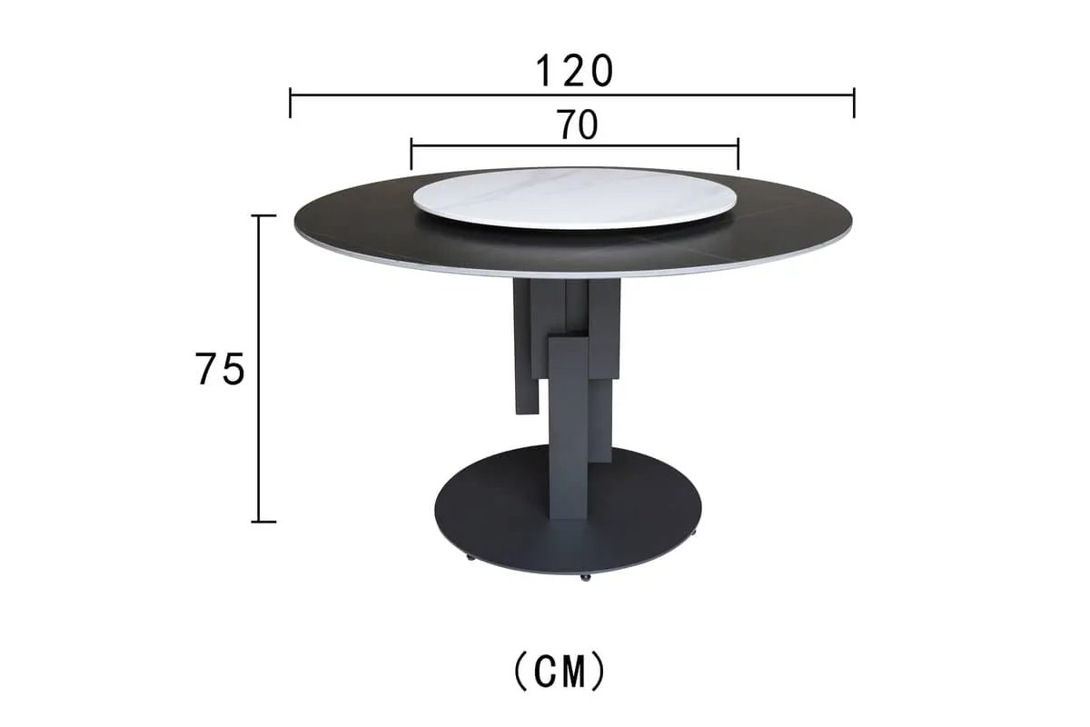 Apvalus valgomojo stalas MODI M21, 120x120x75 cm