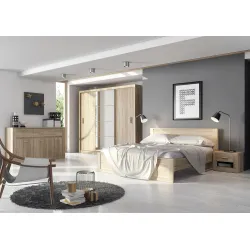 Trijų durų spinta su veidrodžiu TIVOL, ąžuolo, 250x60x215 cm