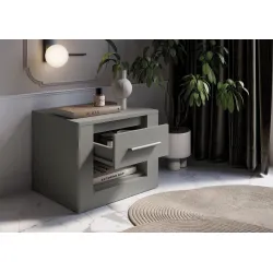 Naktinis staliukas TIVOL, pilkas, 50x42x40 cm