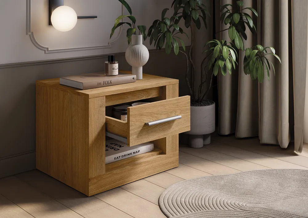 Naktinis staliukas TIVOL, ąžuolo, 50x42x40 cm