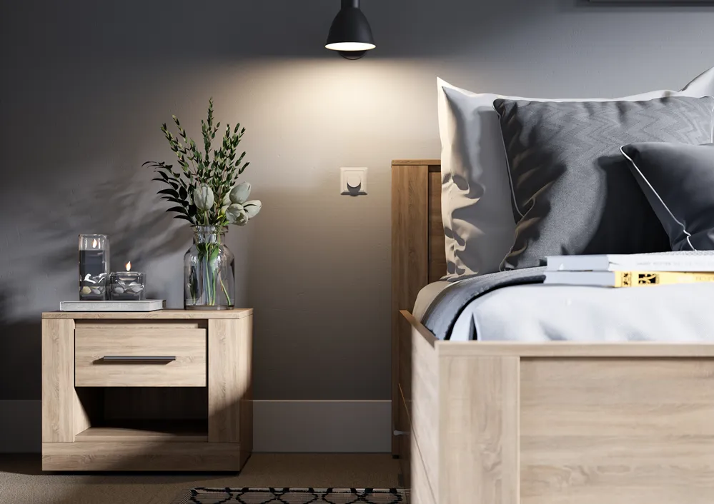 Naktinis staliukas TIVOL, ąžuolo, 50x42x40 cm