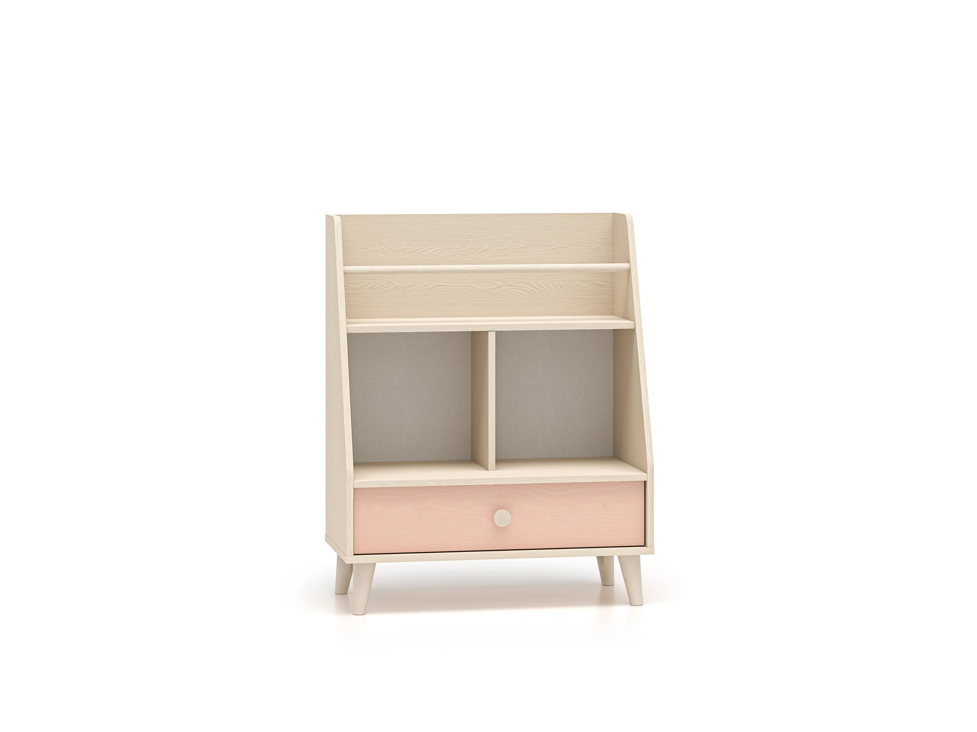 Knygų lentyna MEVE, rožinė, 72x36x90 cm