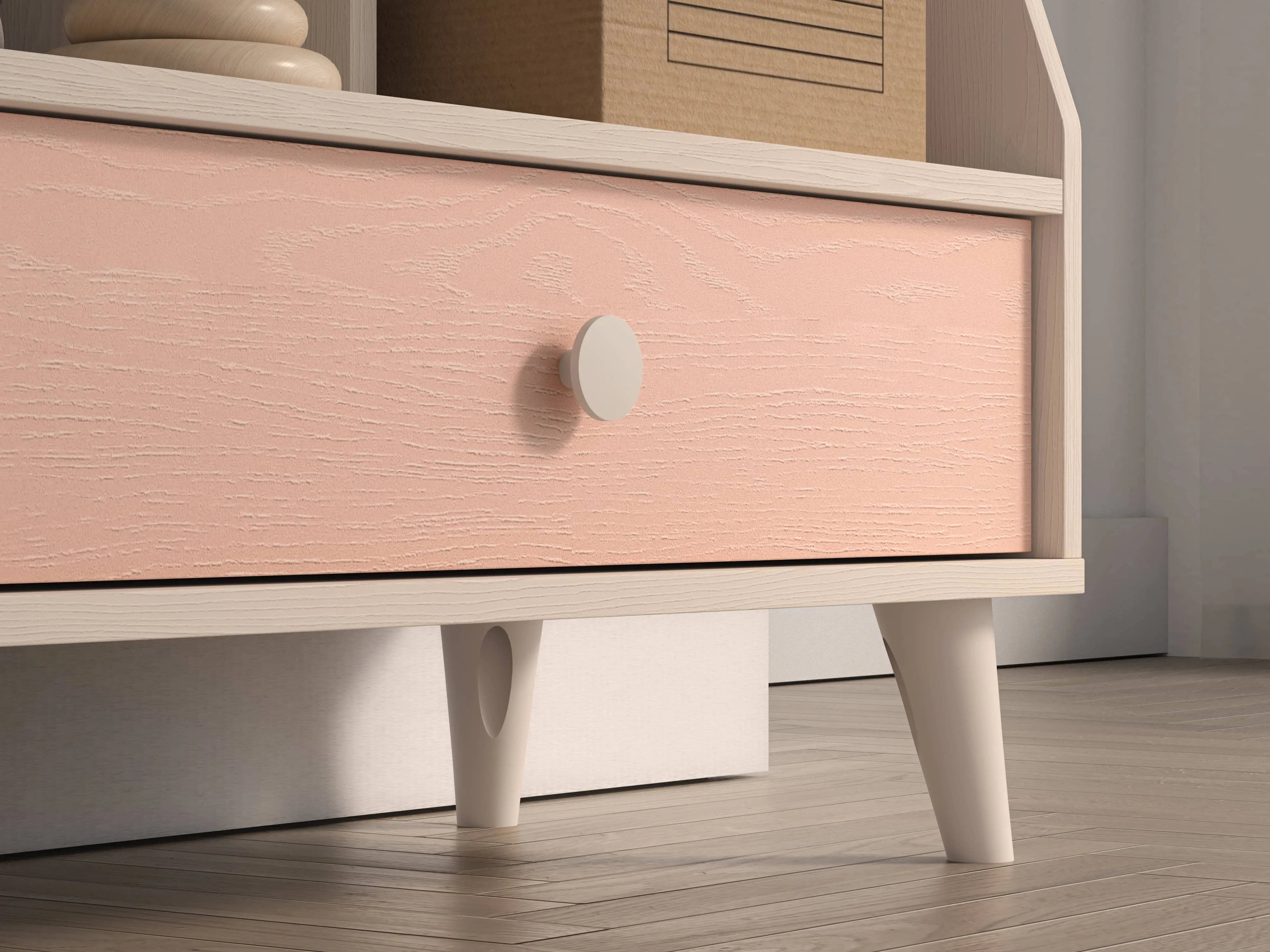 Knygų lentyna MEVE, rožinė, 72x36x90 cm