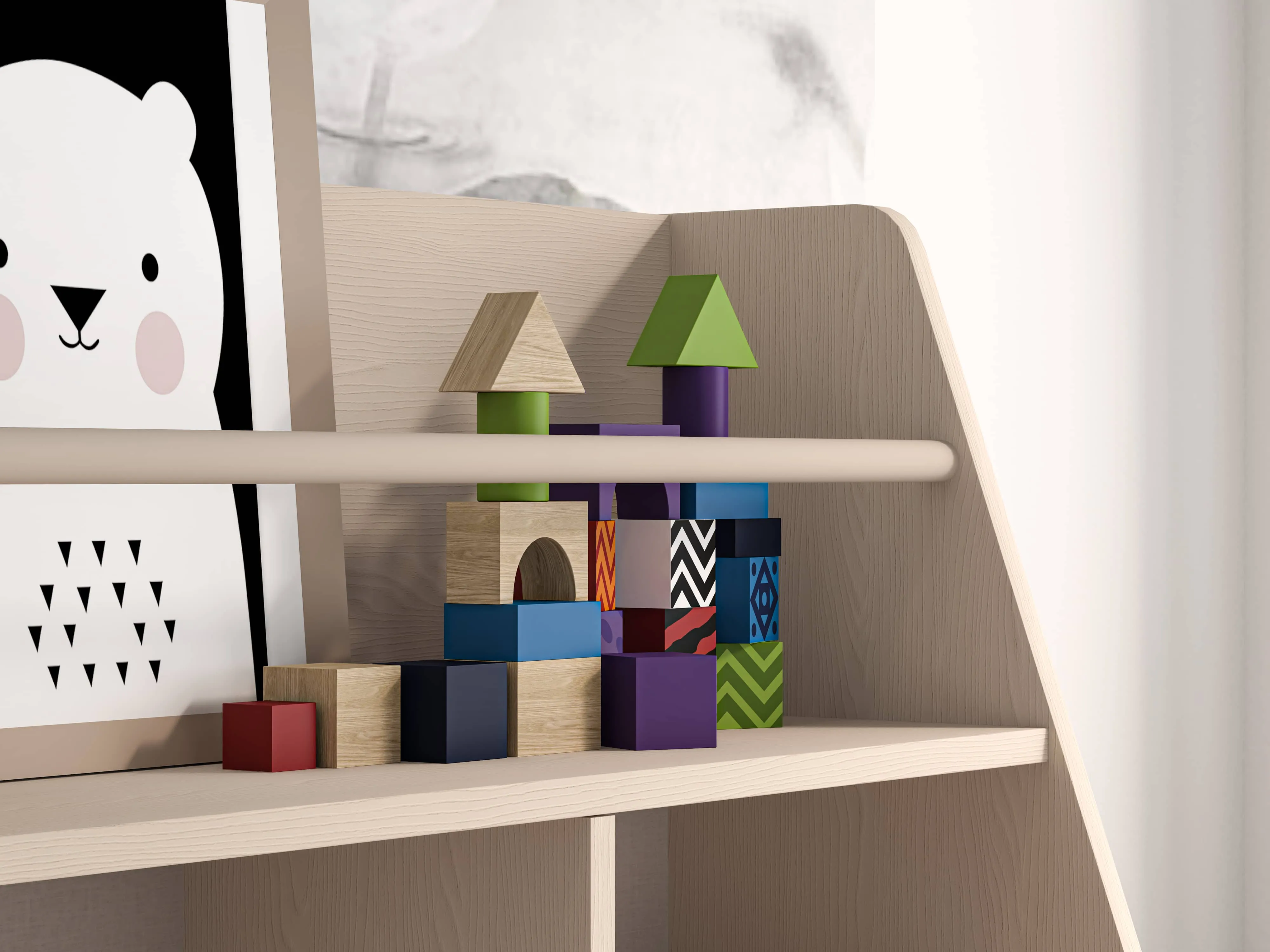 Knygų lentyna MEVE, rožinė, 72x36x90 cm