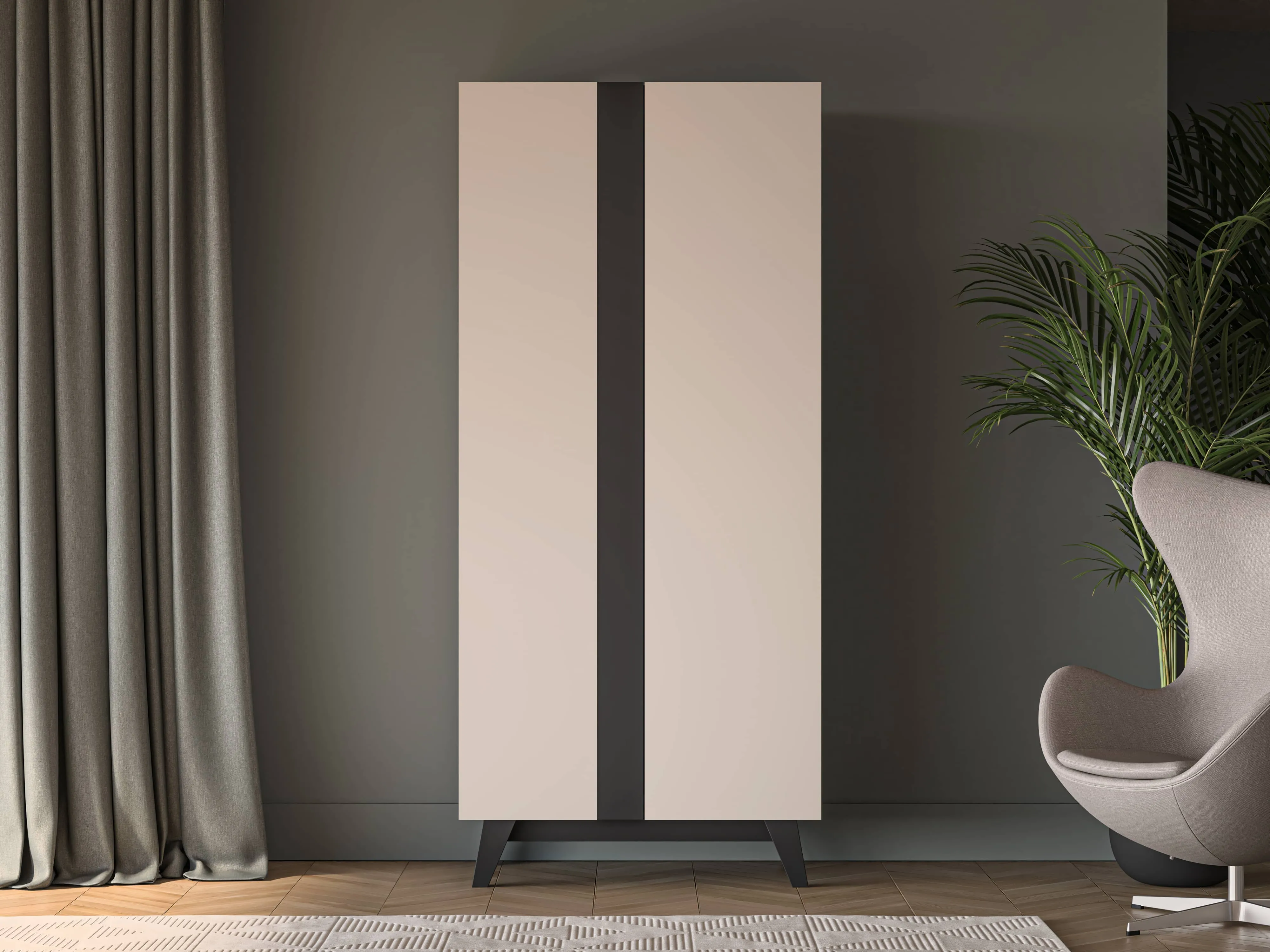 Dvidurė spinta FRESH, 90x53x200 cm