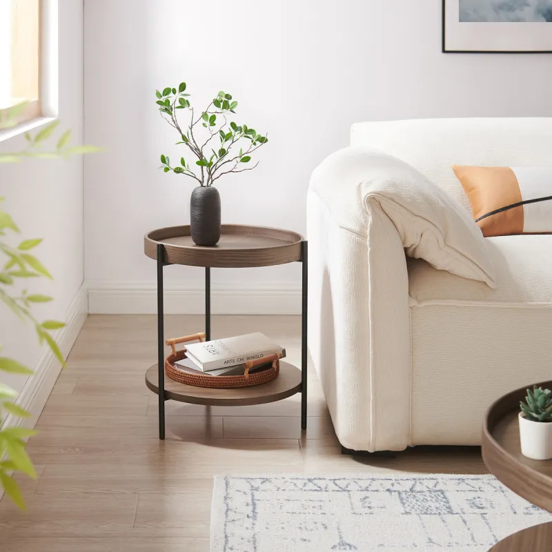 Žurnalinis staliukas SF367, riešutmedžio, 44x44x49 cm