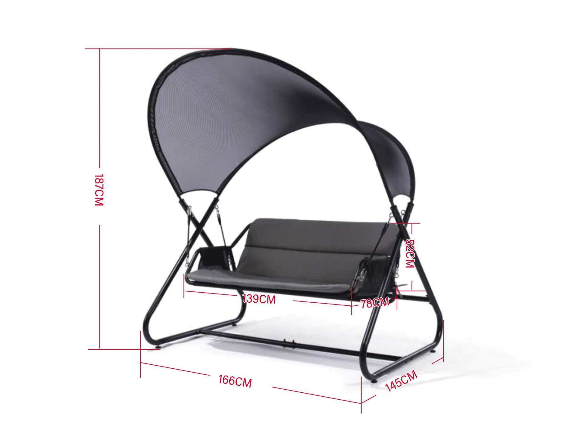 Pakabinamas krėslas SIMI,166x145x187 cm