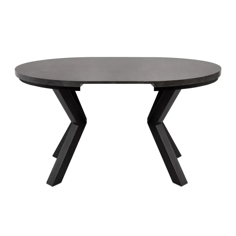 Apvalus pailginamas valgomojo stalas ROSTI, betono, 100-140x100x75 cm