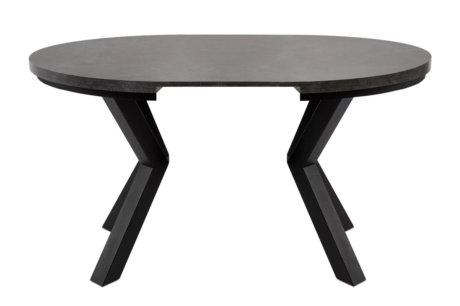 Apvalus pailginamas valgomojo stalas ROSTI, betono, 100-140x100x75 cm