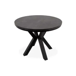 Apvalus pailginamas valgomojo stalas ROSTI, betono, 100-140x100x75 cm