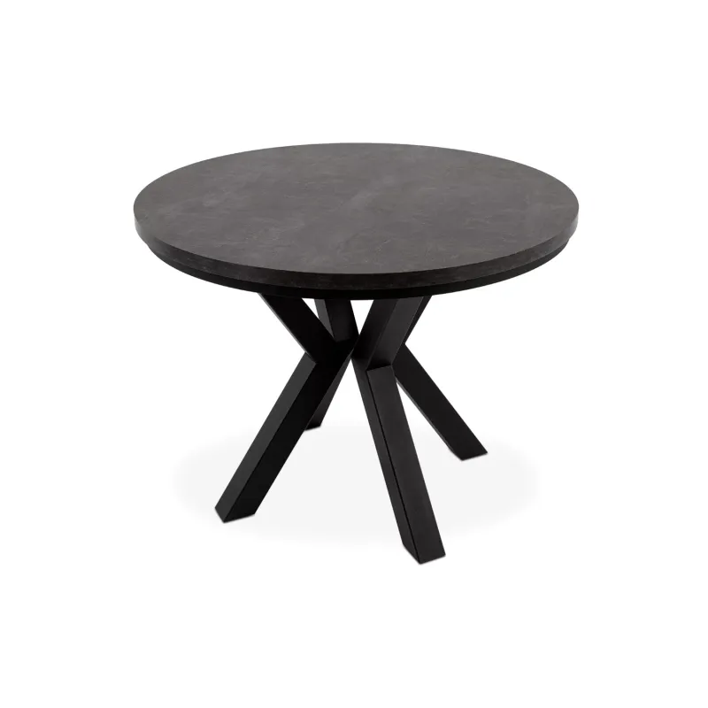 Apvalus pailginamas valgomojo stalas ROSTI, betono, 100-140x100x75 cm