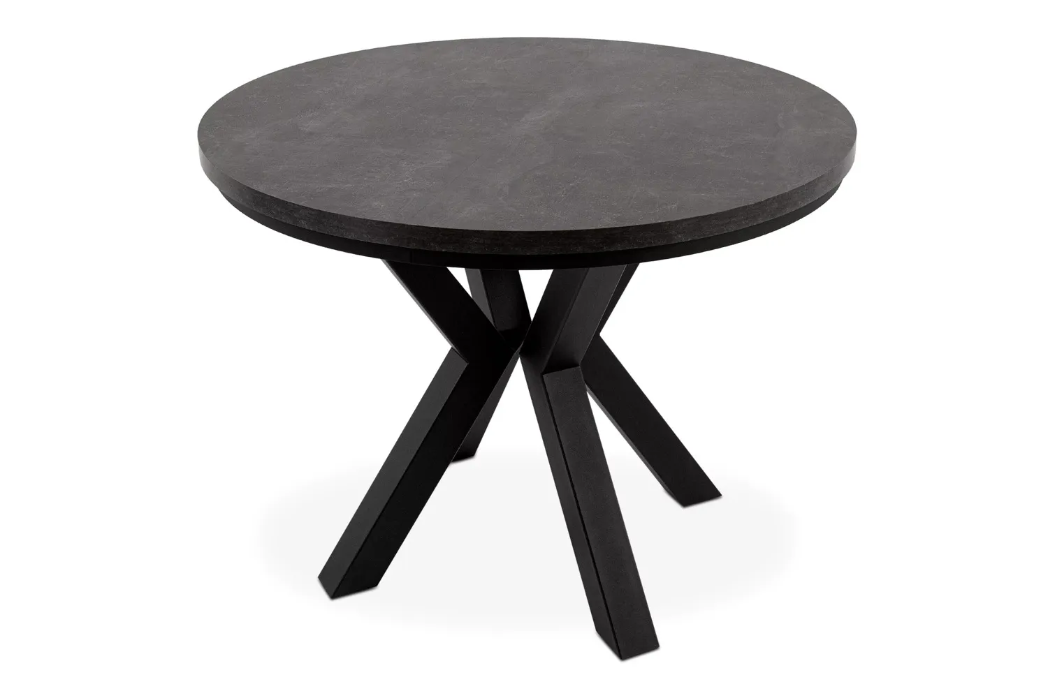 Apvalus pailginamas valgomojo stalas ROSTI, betono, 100-220x100x75 cm