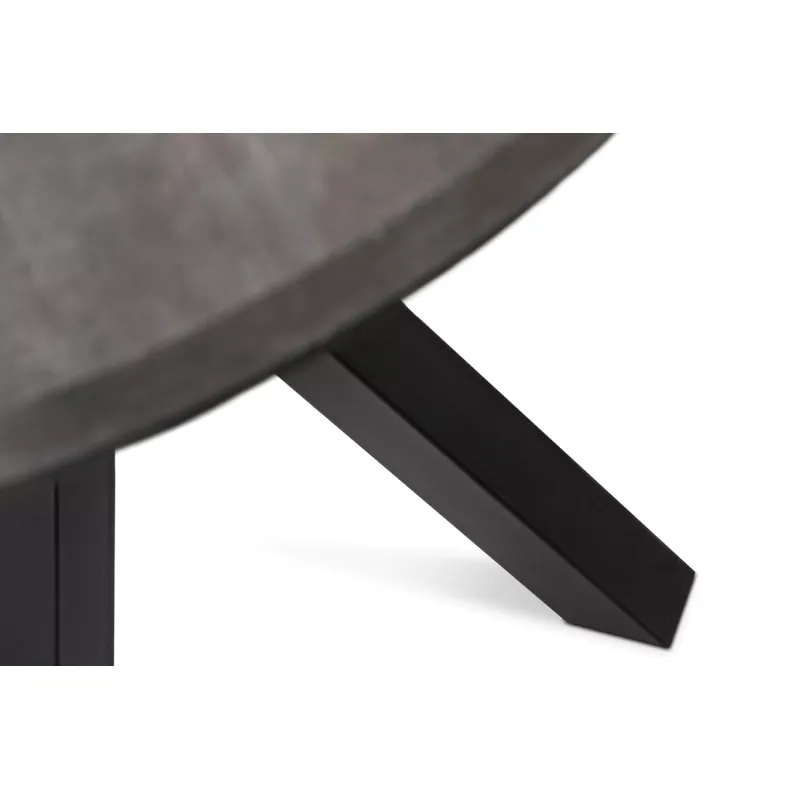 Apvalus pailginamas valgomojo stalas ROSTI, betono, 100-220x100x75 cm